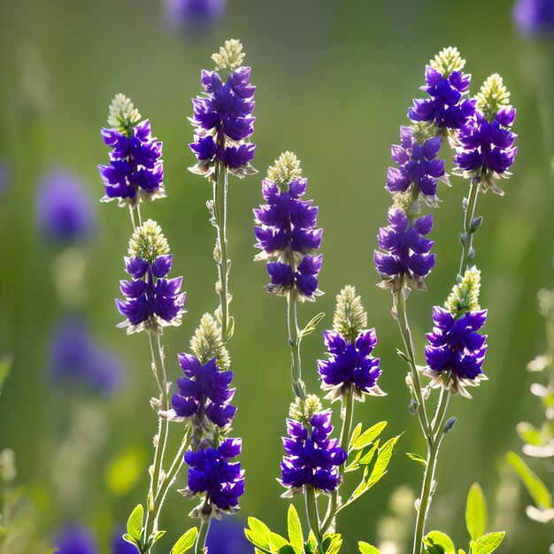 Un mazzo di fiori viola con la scritta wild sul fondo