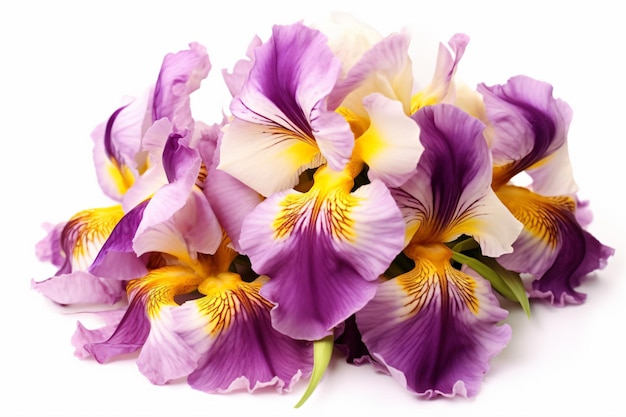 Un mazzo di fiori viola e gialli