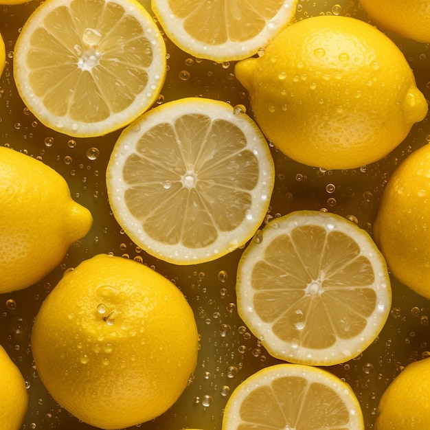 Un mazzo di limoni con la parola limone sul fondo