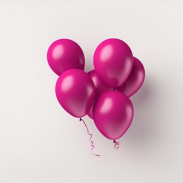 Un mazzo di palloncini rosa con un nastro che dice "buon compleanno".