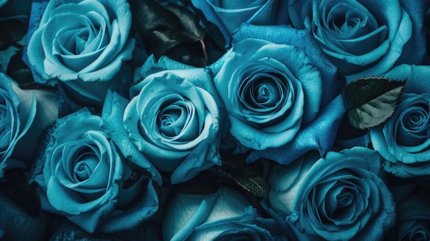 Un mazzo di rose blu con sopra la parola rose