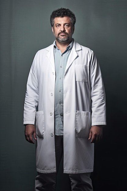 un medico che indossa un camice bianco e uno stetoscopio