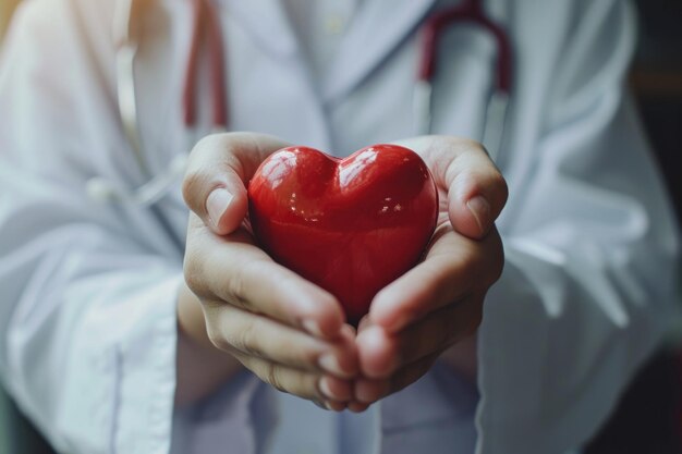 Un medico che promuove la salute del cuore in giorni speciali