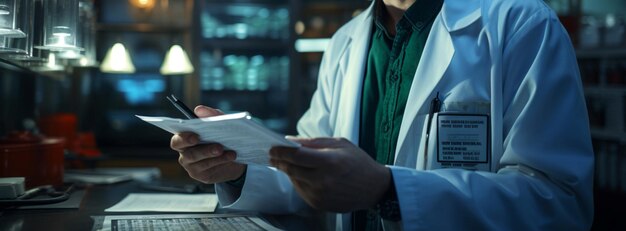 Un medico invisibile documenta i sintomi del paziente illustrando una meticolosa raccolta di dati sanitari
