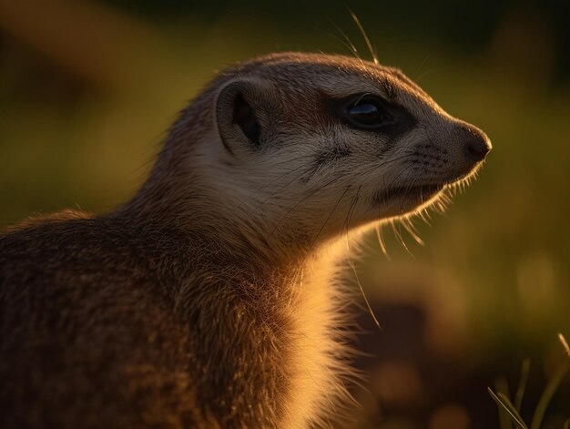 Un meerkat guarda in lontananza