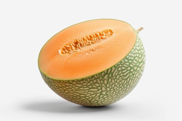 Un melone con uno sfondo bianco.