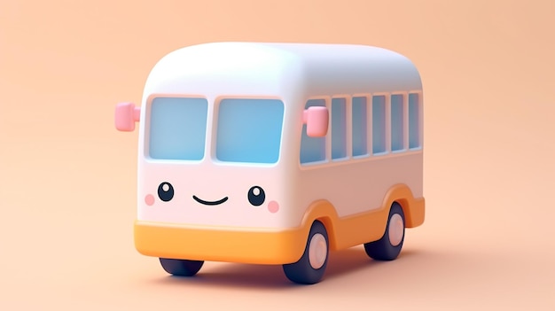 un minuscolo autobus pastello 3D che incarna la dolcezza e il fascino Una deliziosa aggiunta a qualsiasi collezione questo minuscolo autobus ti invita a esplorare un mondo in cui anche le cose più piccole possono evocare un'immensa gioia