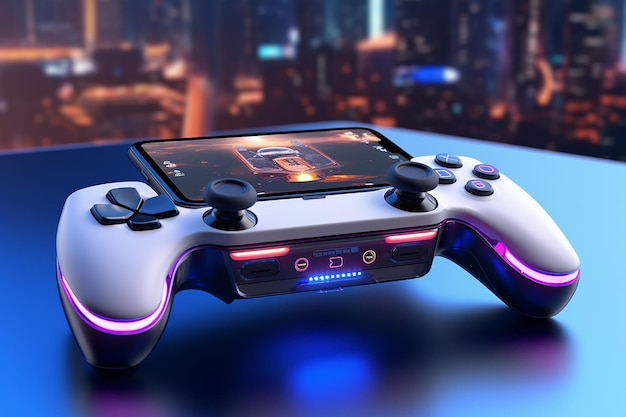 un mockup di un gadget tecnologico come una console di gioco generata dall'intelligenza artificiale