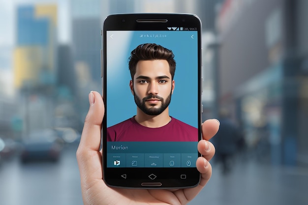 un mockup orientato al ritratto per un dispositivo Android con enfasi sulla personalizzazione dell'app