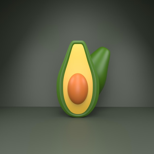 un modello 3D di avocado