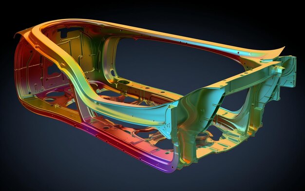 Un modello 3d di un'auto con la parola automotive sulla parte anteriore