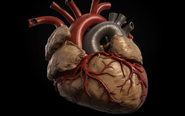 Un modello 3d di un cuore umano