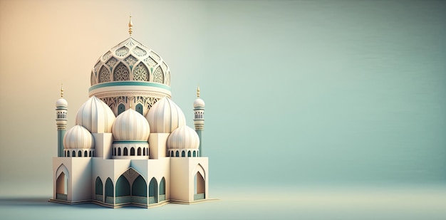 Un modello 3d di una moschea con le parole sheikh zayed mosque in alto
