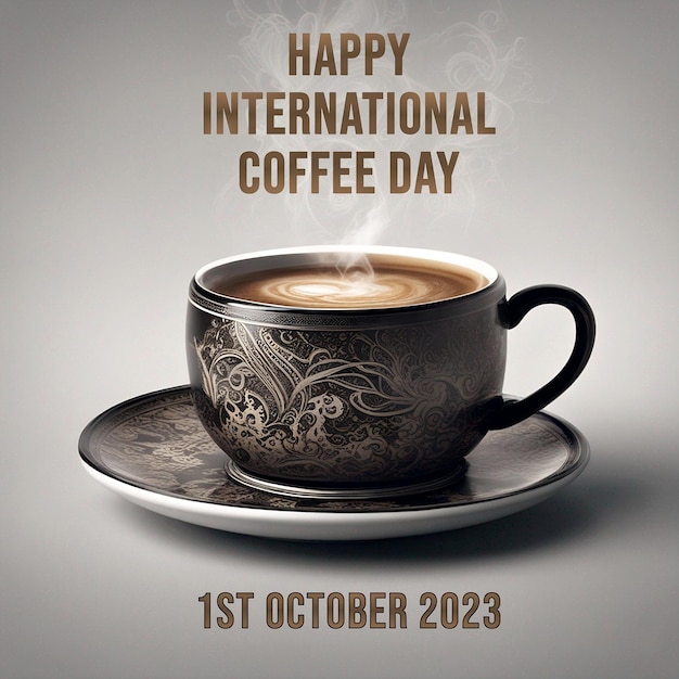 Un modello creativo per la progettazione di poster per la Giornata internazionale del caffè