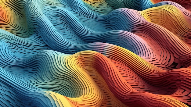 Un modello d'onda colorato con la parola ondata su di esso