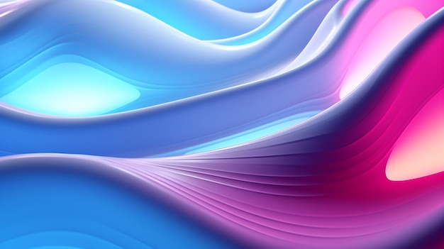 Un modello d'onda fredda con luce al neon blu e rosa