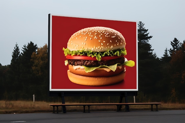 un modello di cartellone pubblicitario di hamburger