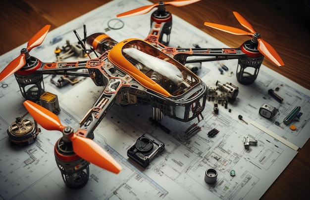 un modello di un drone volante