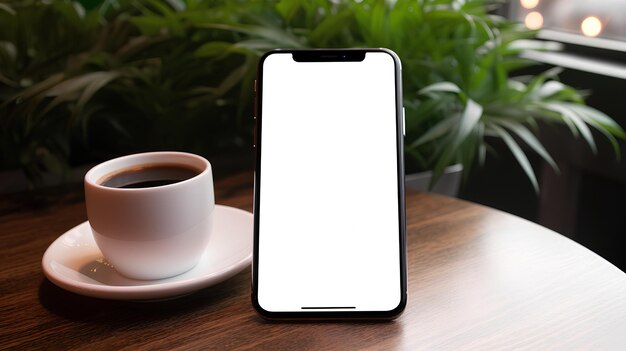 Un modello di un iPhone 15 sdraiato su un tavolino da caffè