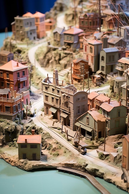 un modello in miniatura dettagliato di San Francisco utilizzando più materiali