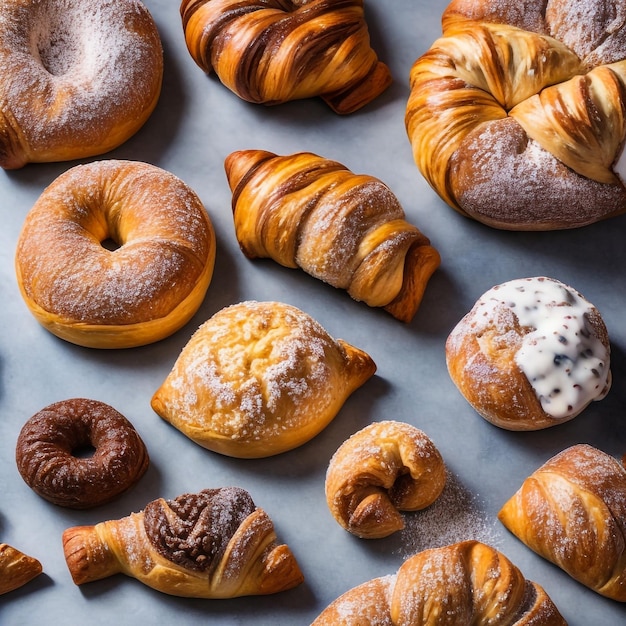 un modello senza cuciture a tema pasticceria vibrante e delizioso con palle di zucchero e fette di pasticceria