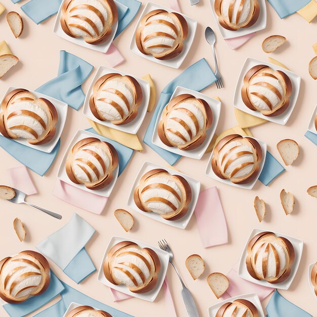 un modello senza cuciture di pane e pasticcini