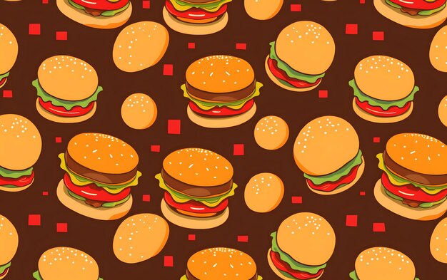 Un modello senza soluzione di continuità con hamburger e hamburger.