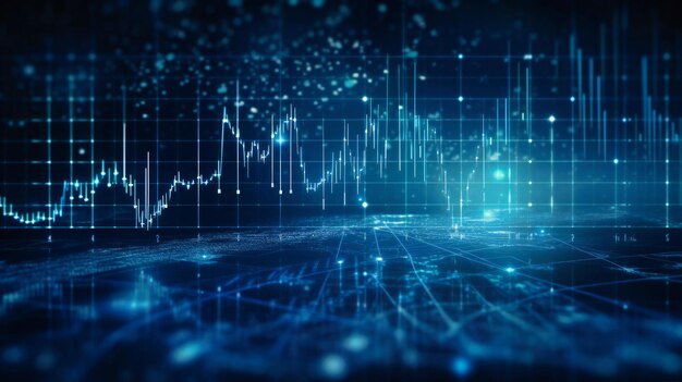 Un modello sfocato e bello di indicatori e grafici finanziari