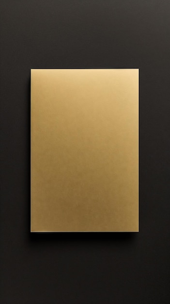 un modello vuoto delle dimensioni della carta d'oro su uno sfondo girato in
