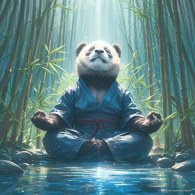 Un momento di meditazione pacifica per il panda