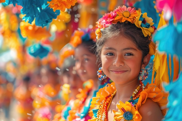 Un momento vivace che cattura l'eccitazione di rompere le pinata durante le festività del Cinco de Mayo