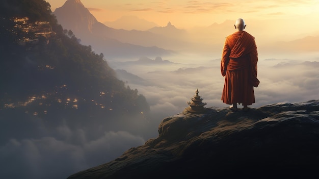 un monaco buddista illustra
