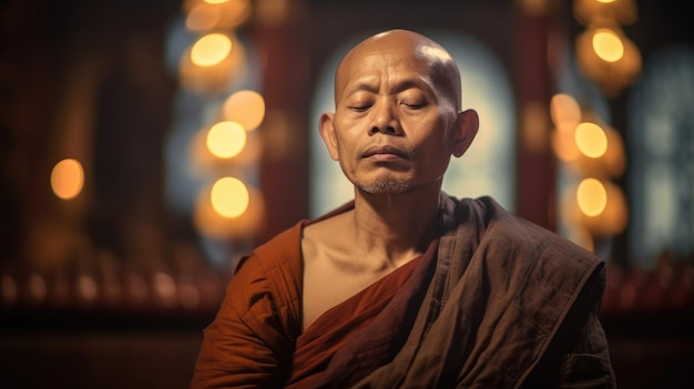 Un monaco medita