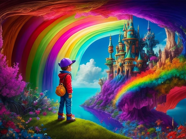 Un mondo da sogno fantasy Techni color per bambini