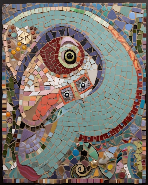 Un mosaico di un pesce con dentro un pesce