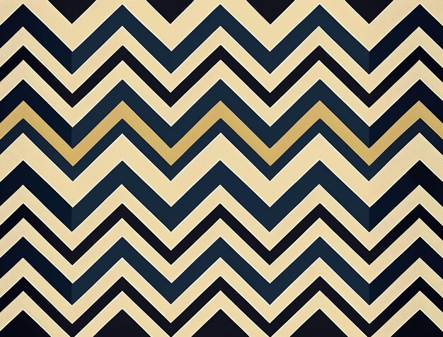 Un motivo a chevron di colore oro e nero.