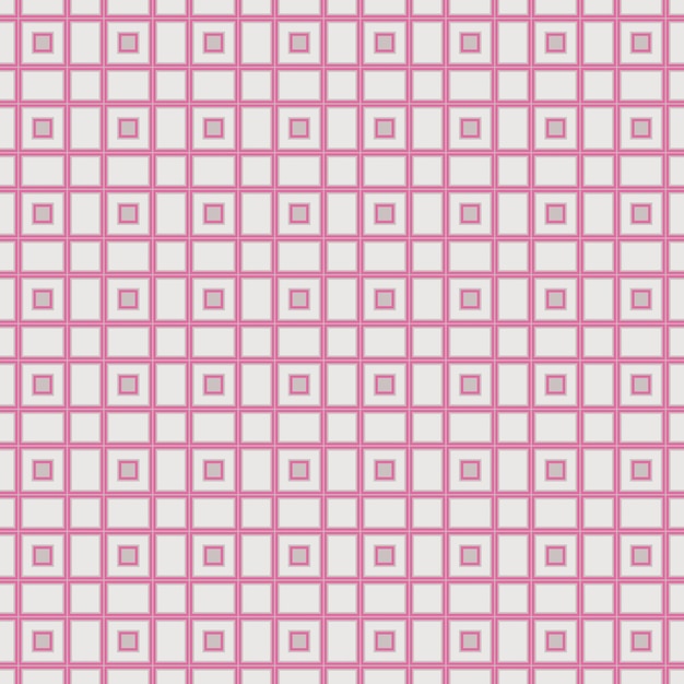 Un motivo a scacchi rosa e bianco con quadrati.