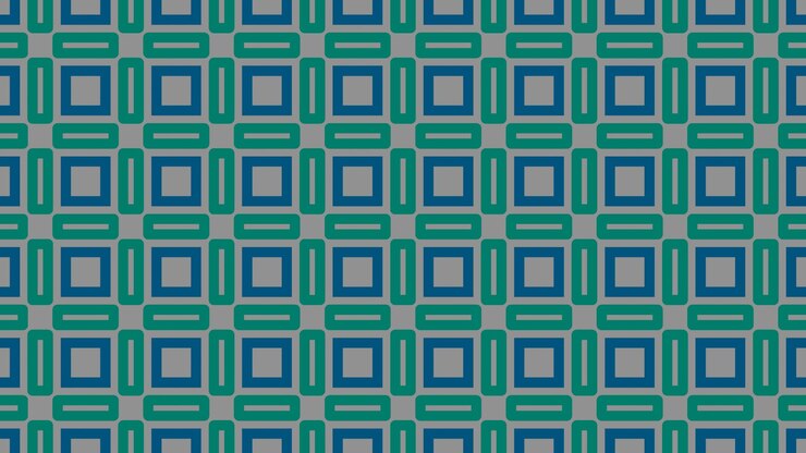 Foto un motivo blu e verde con quadrati e quadrati.