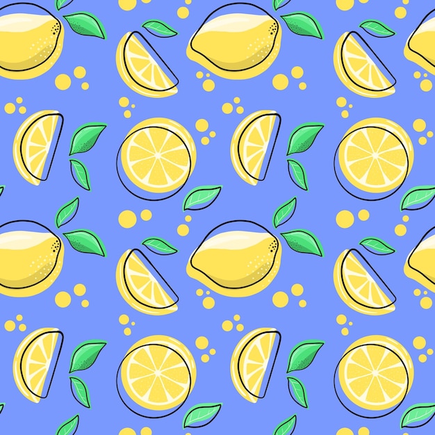 Un motivo con limoni in stile trendy Design pronto per vari articoli