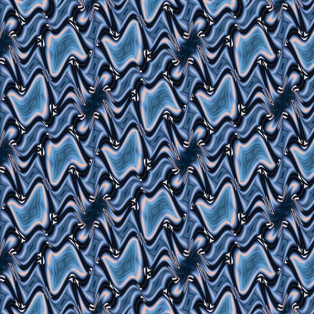 Un motivo con onde blu e nere e la scritta zigzag sul fondo.