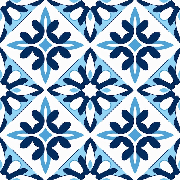 un motivo geometrico blu e bianco con un design circolare ai generativo