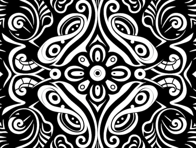 un motivo geometrico in bianco e nero nello stile dell'arte bamileke