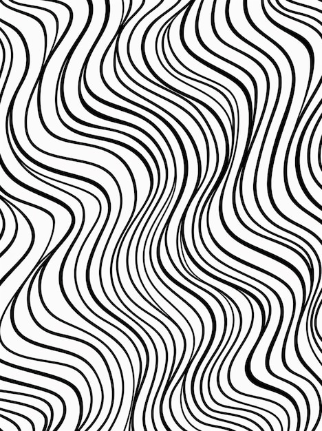 un motivo ondulato astratto in bianco e nero con linee ai generative