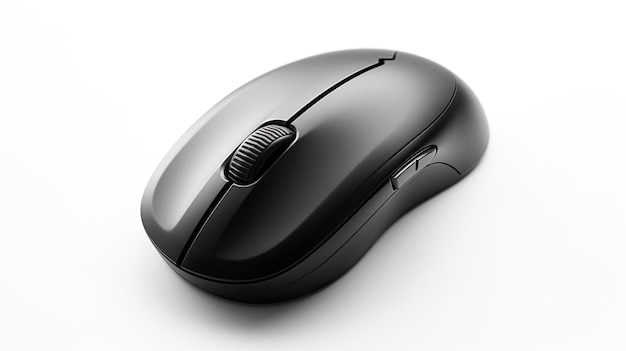 un mouse nero con una copertura di plastica nera e un mouse nero sopra.