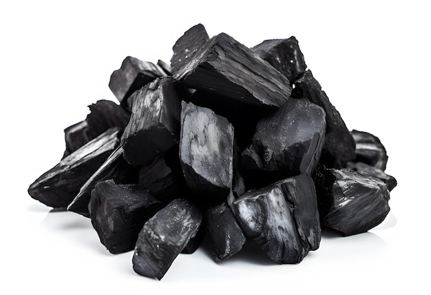 un mucchio di carbone nero con la parola b su di esso