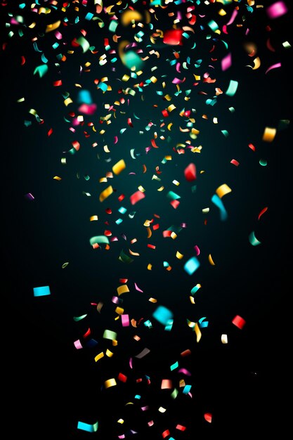 Un mucchio di confetti colorati che cadono in aria AI generativa