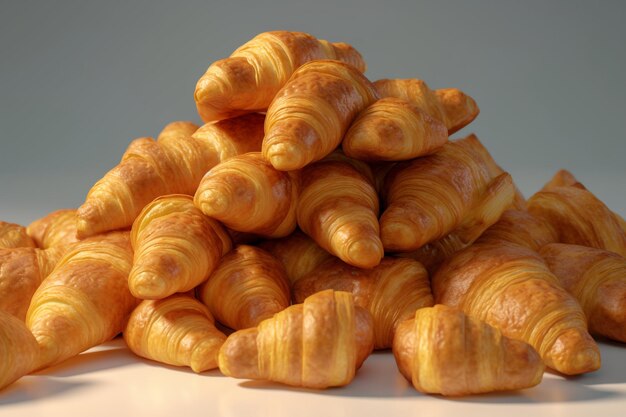 Un mucchio di croissant con uno che dice "croissant".