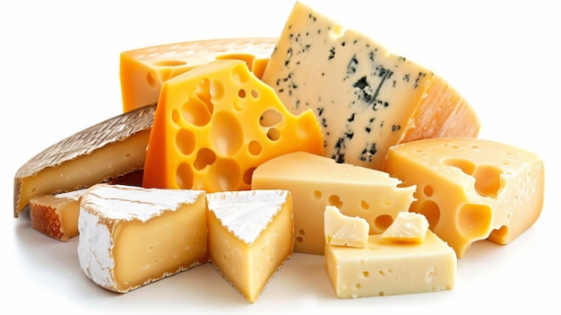 un mucchio di formaggi che sono su un tavolo