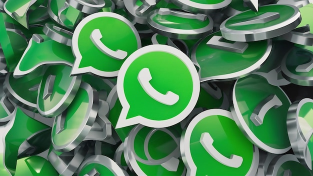 Un mucchio di logo 3D di WhatsApp