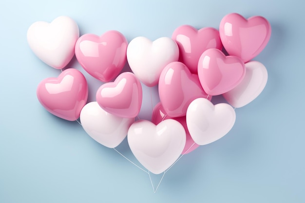 un mucchio di palloncini rosa e bianchi